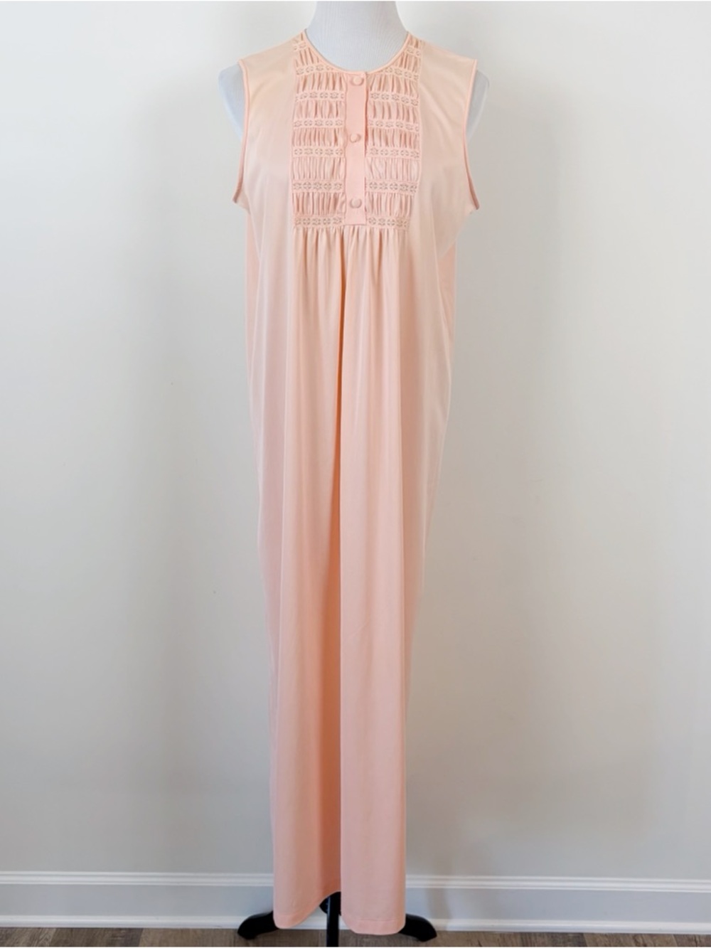 Vintage Gossard Artemis Peach Sleeveless Full Length Nightgown Long Maxi Large